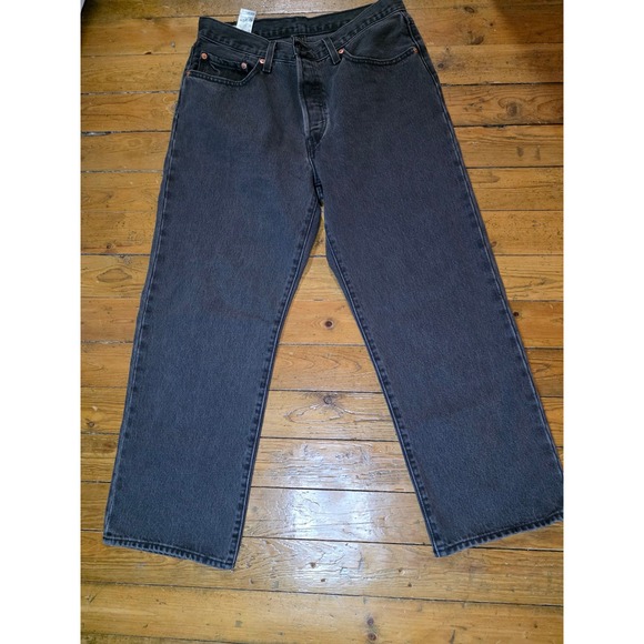 Levi's Other - Levis Premium 501 90s Straight Leg Jeans Washed Black W30 L27 Button Fly